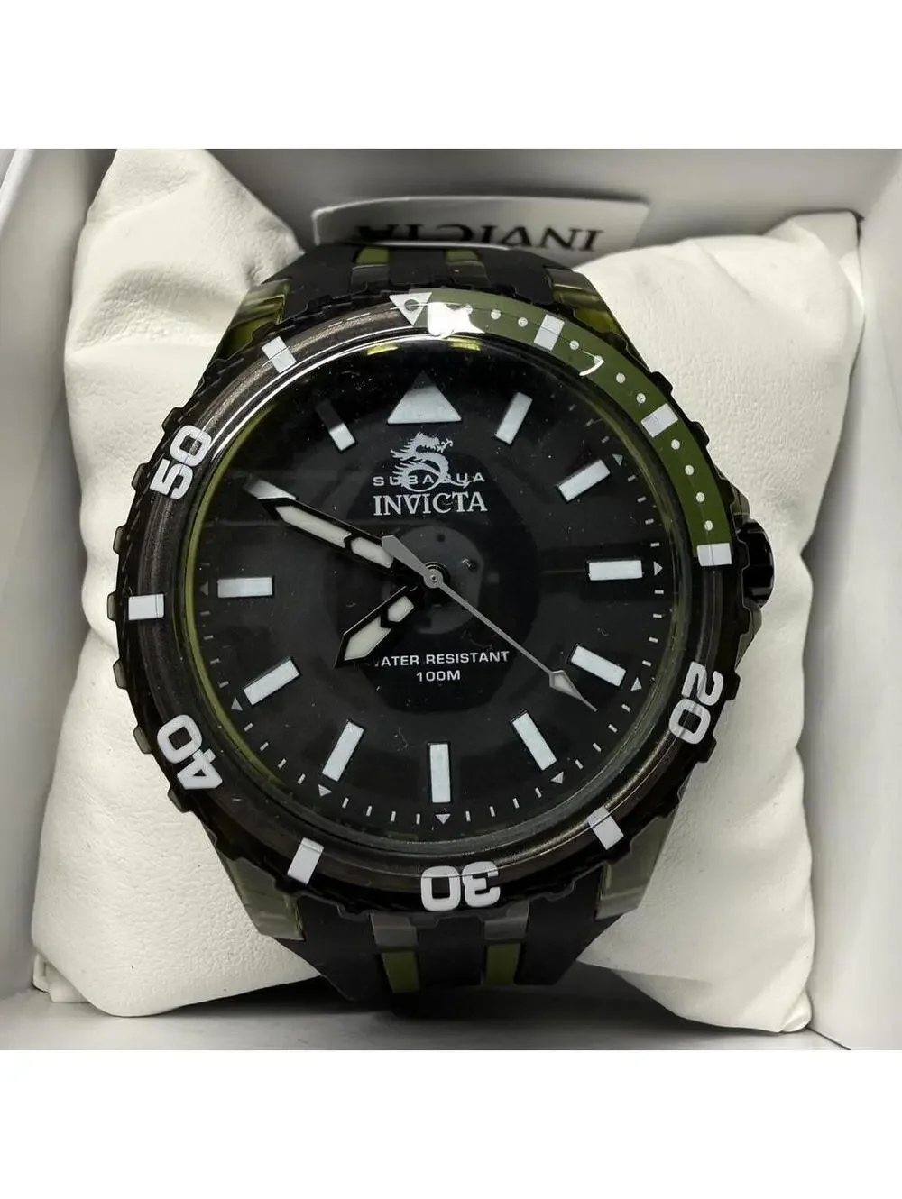 Invicta Subaqua Men’s Black/Green Analog Diver Watch 44mm